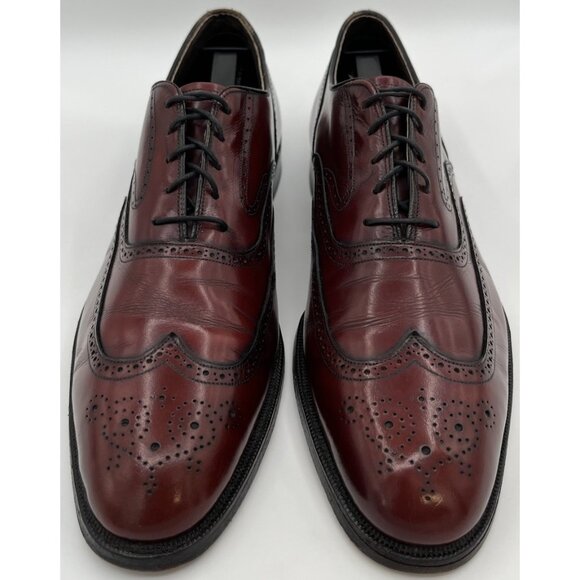 Vintage Johnston & Murphy Aristocraft Oxblood Shell Cordovan Wingtip Shoes 12AAA - Picture 2 of 12